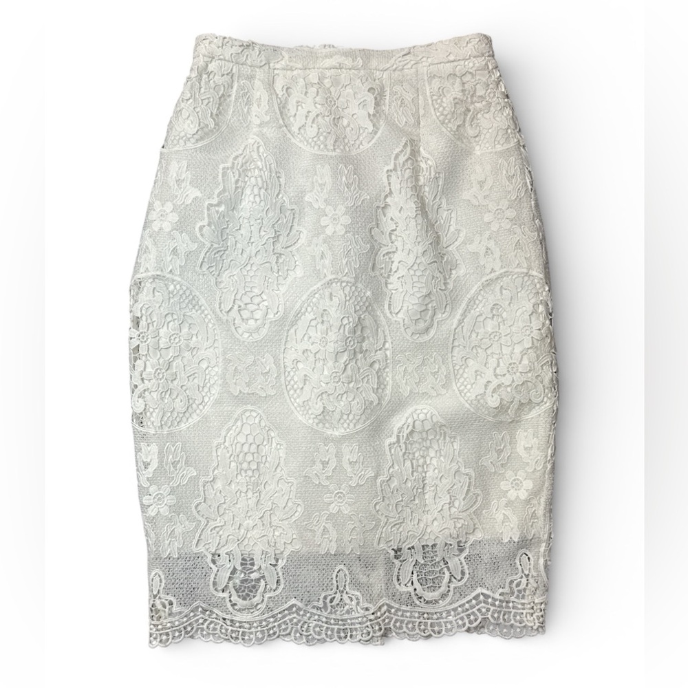 Stylestalker White Lace Midi Pencil Skirt Small‎ Bridal